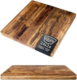 HEIRLOUM Reclaimed Wood Table Top - Rustic Recycled Solid Wooden Piece Perfect For Signs, Kitchens, Dining And Coffee Table Tops (Reclaimed Wood Table Top With Metal Edge,  36" X 36") -Amazon Store 51Ilo0xhyLL. AC