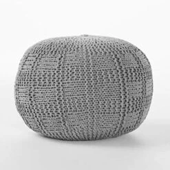 GDFStudio Valentine Hand Knit Fabric Pouf (Ivory) -Amazon Store 51IsnPEW7AL. AC
