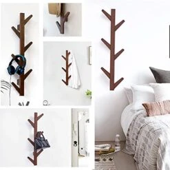 LYLY Coat Rack,Durable Bamboo Coat Hook,Modern-Style Hat Rack Used In Indoor Places Such As Corridors Kitchens Living Rooms Bedrooms Etc(8 Hooks). -Amazon Store 51IxFXsldeL