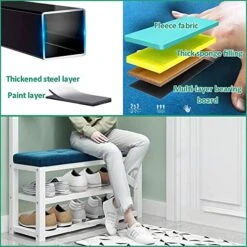 Hall Tree With Shoe Bench For Entryway, 3-in-1 Coat Rack Stand With Hooks Metal Frame Coat Rack With Shoe Storage For Hallway Farmhouse Bedroom Easy To Assemble, 80/100X33X172 Cm -Amazon Store 51J2HcGya6L 1