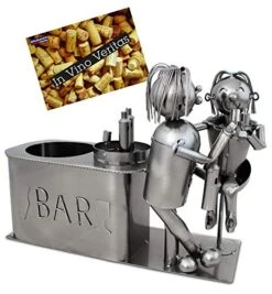 BRUBAKER Wine Bottle Holder 'Couple In Bar' - Table Top Metal Sculpture - With Greeting Card 10 BRUBAKER Wine Bottle Holder 'Couple In Bar' - Table Top Metal Sculpture - With Greeting Card -Amazon Store 51J3c2LZ77L