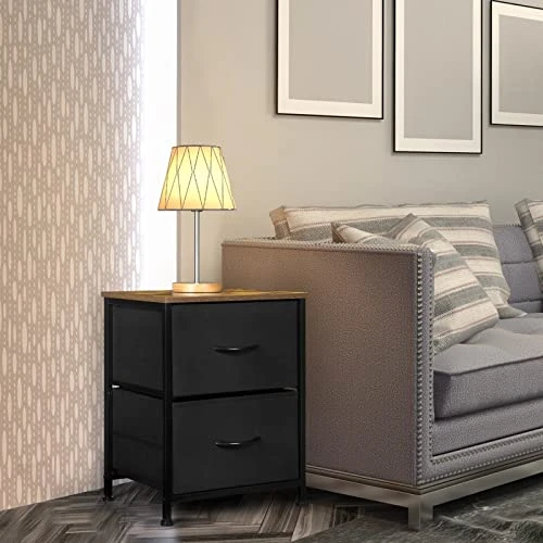 NANANARDOSO 2 Drawers Dresser, Storage Chest Organizer With Removable Fabric Bins, Small Dresser For Closet Bedside Furniture, Nursery, Living Room, Entryway Hallway, Black 7 NANANARDOSO 2 Drawers Dresser, Storage Chest Organizer With Removable Fabric Bins, Small Dresser For Closet Bedside Furniture, Nursery, Living Room, Entryway Hallway, Black - Image 5