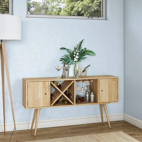 Domesis Mid Century Modern Wood Sideboard With Doors In Natural 3 Domesis Mid Century Modern Wood Sideboard With Doors In Natural
