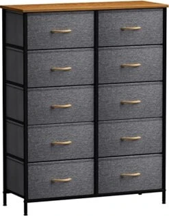 Sorbus Dresser With 10 Faux Wood Drawers - Storage Unit Organizer Chest For Clothes - Bedroom, Hallway, Living Room, Closet, & Dorm Furniture - Steel Frame, Wood Top, & Easy Pull Fabric Bins -Amazon Store 51JUJVjmiTL. AC