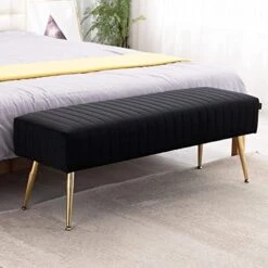 Furnimart Faux Leather Bench Ottoman, Tufted Button Bedroom Benches Footrest Stool In Solid Metal Legs, Long And Dining Bench, Indoor Bench For Entryway Living Room Bedroom (Leather-Black) 23 Furnimart Faux Leather Bench Ottoman, Tufted Button Bedroom Benches Footrest Stool In Solid Metal Legs, Long And Dining Bench, Indoor Bench For Entryway Living Room Bedroom (Leather-Black) -Amazon Store 51JWN2nynCL. AC