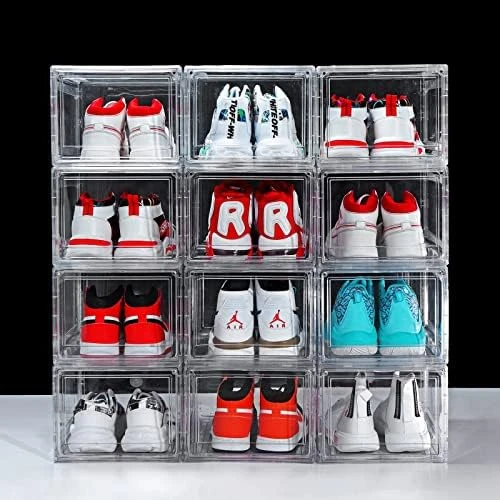 12 Pack Shoe Boxes, Clear Acrylic Plastic Shoe Boxes Stackable, Space-Saving Foldable Drop Front Shoe Storage Boxes Container For With Lids Fits Up To Size 14 (Transparency) 9 12 Pack Shoe Boxes, Clear Acrylic Plastic Shoe Boxes Stackable, Space-Saving Foldable Drop Front Shoe Storage Boxes Container For With Lids Fits Up To Size 14 (Transparency) - Image 7