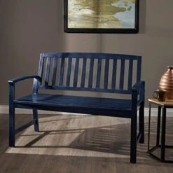 Christopher Knight Home Laurel Farmhouse Cottage Acacia Wood Bench, Pu Navy Blue 8 Christopher Knight Home Laurel Farmhouse Cottage Acacia Wood Bench, Pu Navy Blue -Amazon Store 51JlkLRT2PL