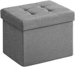 SONGMICS Ottoman Storage Bench, 21 Gal. Folding Chest With Breathable Linen-Look Fabric, Holds 660 Lb, For Entryway, Living Room, Bedroom, Light Gray ULSF001G02 16 SONGMICS Ottoman Storage Bench, 21 Gal. Folding Chest With Breathable Linen-Look Fabric, Holds 660 Lb, For Entryway, Living Room, Bedroom, Light Gray ULSF001G02 -Amazon Store 51JvLBgsiYL. AC