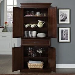 Crosley Furniture Parsons Pantry Cabinet, Vintage Mahogany -Amazon Store 51K2GJIlXQL