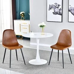 Modern Round Dining Table White 31.5" With Pedestal Base In Tulip Design, Mid-Century Leisure Table For Kitchen Dining Room & Living Room 10 Modern Round Dining Table White 31.5" With Pedestal Base In Tulip Design, Mid-Century Leisure Table For Kitchen Dining Room & Living Room -Amazon Store 51KFBRFRP6L
