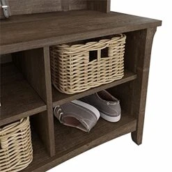 BOWERY HILL Furniture Salinas Hall Tree With Shoe Storage Bench In Ash Brown -Amazon Store 51KRC5Ace6S