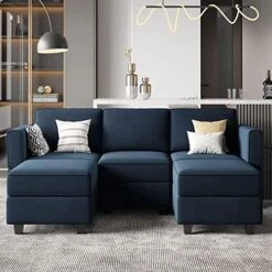Belffin Modular Sectional Sofa With Reversible Chaise L Shaped Couch With Ottoman Modular Sofa Couch With Storage Blue -Amazon Store 51KfNNuuFGL. AC