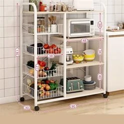 LUCBEI Microwave Oven Rack Mobile Kitchen Storage Rack, Multifunctional Floor To Floor Microwave Oven Supplies Storage Rack, Multi-Layer Household Storage Rack Kitchen Storage Rack (Color : Brass) 9 LUCBEI Microwave Oven Rack Mobile Kitchen Storage Rack, Multifunctional Floor To Floor Microwave Oven Supplies Storage Rack, Multi-Layer Household Storage Rack Kitchen Storage Rack (Color : Brass) -Amazon Store 51KiRv3owBL