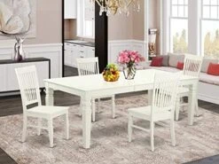 East West Furniture Dining Table Set, 9-Piece, ALGWE9-LWH-W 22 East West Furniture Dining Table Set, 9-Piece, ALGWE9-LWH-W -Amazon Store 51Kk8QQr6rL. AC
