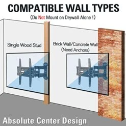 Mounting Dream TV Mount Bracket Full Motion TV Wall Mounts For 26-55 Inch LED LCD Plasma Flat Screen TV, Wall Mount With Swivel Articulating Dual Arms TV Bracket Up To VESA 400x400mm 99 LBS MD2379 -Amazon Store 51L0lxZ3oWL