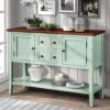 Harper & Bright Designs Buffet Cabinet Kitchen Storage Buffet And Sideboard Table Console Tables With Four Storage Drawers Two Cabinets And Bottom (Antique Blue) -Amazon Store 51L4X4VRpuL