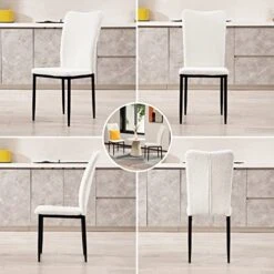 Nopurs Sherpa Dining Chairs Set Of 6 - Modern White Upholstered Boucle Dining Chairs High Back Armless Dining Chair With Black Metal Legs For Kitchen Dining Room Home Office 15 Nopurs Sherpa Dining Chairs Set Of 6 - Modern White Upholstered Boucle Dining Chairs High Back Armless Dining Chair With Black Metal Legs For Kitchen Dining Room Home Office -Amazon Store 51LB4VNY1KL