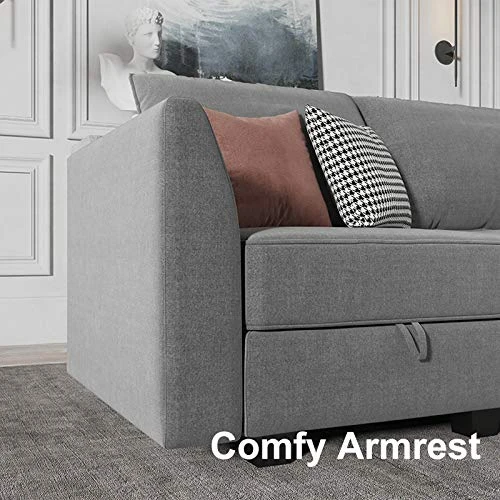HONBAY Modular Sectional Sofa U Shaped Couch With Reversible Chaise Modular Couch Sectional Sofa With Ottomans, Grey 5 HONBAY Modular Sectional Sofa U Shaped Couch With Reversible Chaise Modular Couch Sectional Sofa With Ottomans, Grey - Image 3