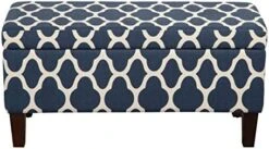 HomePop Large Upholstered Rectangular Storage Ottoman Bench With Hinged Lid, Slate Damask -Amazon Store 51LKrg6qQBL. AC