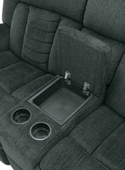 Homelegance Nutmeg Upholstered Double Reclining Loveseat With Console, Charcoal Gray 16 Homelegance Nutmeg Upholstered Double Reclining Loveseat With Console, Charcoal Gray -Amazon Store 51LOS5LRXPL