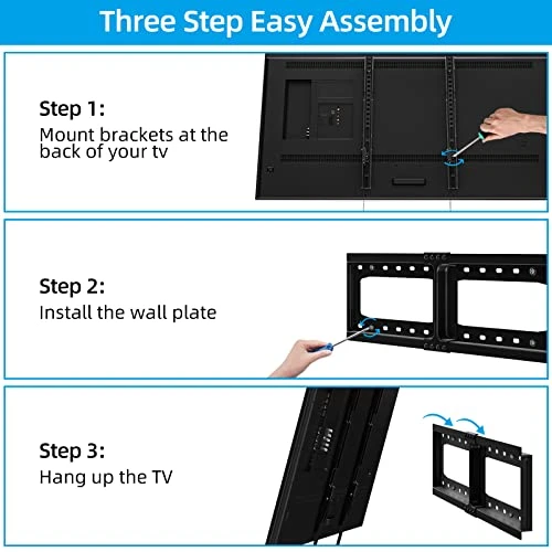 HOME VISION Fixed TV Wall Mount, Low Profile TV Mount For Most 32-75 Inch TVs, TV Wall Mount Bracket Max VESA 600X400mm Up To 165lbs Fits 16”-18”-24” Wood Studs, Quick Release Lock 6 HOME VISION Fixed TV Wall Mount, Low Profile TV Mount For Most 32-75 Inch TVs, TV Wall Mount Bracket Max VESA 600X400mm Up To 165lbs Fits 16”-18”-24” Wood Studs, Quick Release Lock - Image 4