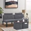 BINGTOO Futon Sofa Bed Couch And Sleeper- Convertible Futon Sofa Bed Sleeper Couches Loveseat With Storage Footstool Ottoman Or Coffee Table And 2 Lumbar Pillows,Small,Tufted(Grey), 1PC -Amazon Store 51LZ8upcWWL