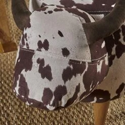 GDFStudio Bertha Milk Cow Patterned New Velvet Ottoman (Brown Milk Cow) -Amazon Store 51Lb50bMctL