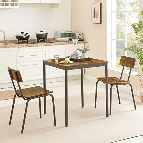 LUCKHAO Bar Table And Chairs Set For 2, 3 Piece Bistro Pub Table With 2 Stools,PU Upholstered Counter Height Dining Table And Chairs Set For Kitchen,Living Room,Bar,Small Spaces (Rectangular Grey) 11 LUCKHAO Bar Table And Chairs Set For 2, 3 Piece Bistro Pub Table With 2 Stools,PU Upholstered Counter Height Dining Table And Chairs Set For Kitchen,Living Room,Bar,Small Spaces (Rectangular Grey) - Image 9