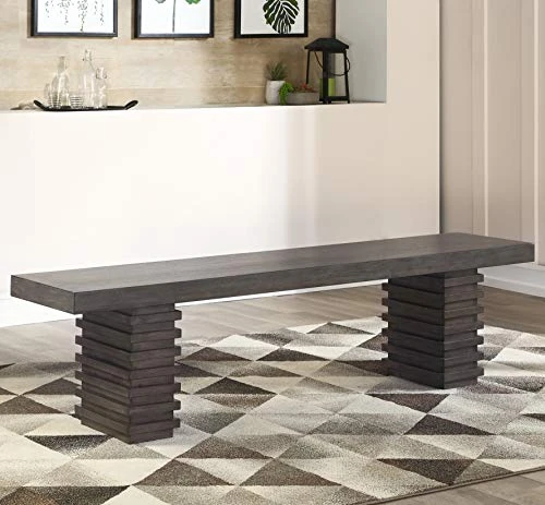 Steve Silver Mila Washed Gray Dining Bench 5 Steve Silver Mila Washed Gray Dining Bench - Image 3