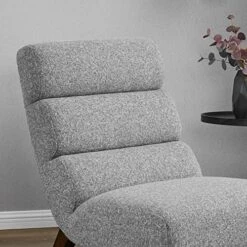 Watson & Whitely Modern Accent Chair, Armless Lounge Chair For Living Room And Bedroom, Fabric Upholstered Chair With Solid Wooden Legs, Grey (Multi-Colored) -Amazon Store 51M4dfabNXL