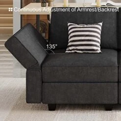 Belffin Large Modular Sectional Sofa U Shaped Couch Set With Storage Convertible Large Couch U Shape Set Reversible Chaise Dark Grey -Amazon Store 51MQOMobaDL