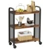 VASAGLE Serving Cart, Slim Kitchen Cart For Narrow Spaces, Rolling Storage Cart And Organizer Utility Cart With Wheels, Easy Assembly, For Kitchen, Bathroom, Rustic Brown And Black ULRC66BX 1 VASAGLE Serving Cart, Slim Kitchen Cart For Narrow Spaces, Rolling Storage Cart And Organizer Utility Cart With Wheels, Easy Assembly, For Kitchen, Bathroom, Rustic Brown And Black ULRC66BX -Amazon Store 51MWmE0RbnL