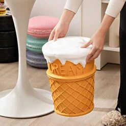 QQXX Simulated Food Footrest Stool, Resin Cartoon Garden Ottoman Foot Stool, Lightweight Creative Modern Accent Stool For Home Dining Room Decor (30x37cm(11.8x14.6), Ice Cream) -Amazon Store 51MWqGoQ0BL