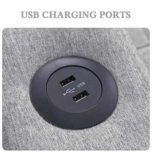 DURASPACE Futon Sofa Bed, 3 In 1 Convertible Sofa Chair Bed, Adjustable Backrest Chair, Chaise Lounge With USB Ports, Cup Holder, Side Pocket, Storage Box For Living Room (Light Gray Linen) 7 DURASPACE Futon Sofa Bed, 3 In 1 Convertible Sofa Chair Bed, Adjustable Backrest Chair, Chaise Lounge With USB Ports, Cup Holder, Side Pocket, Storage Box For Living Room (Light Gray Linen) - Image 5