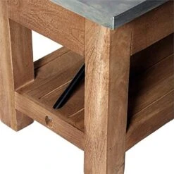 Alaterre Furniture Millwork Wood And Zinc Metal 40" Bench With Shelf -Amazon Store 51MiU0VsRtL