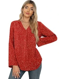 QUEZHU Medium, Long Sleeve Blouses For Women Dressy Elegant Work Flowy Blouses Chiffon Blouses Tops -Amazon Store 51N3W4LW8pL 1
