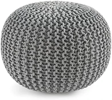 Pouf Ottoman - Hand Knitted Macrame Ottoman Pouf, Large Pouf Ottoman Foot Rest For Couch, 100% Cotton Cord, Poufs For Living Room, Floor Pouf Ottoman - 20 Diameter X 14 Height - Pure Natural 12 Pouf Ottoman - Hand Knitted Macrame Ottoman Pouf, Large Pouf Ottoman Foot Rest For Couch, 100% Cotton Cord, Poufs For Living Room, Floor Pouf Ottoman - 20 Diameter X 14 Height - Pure Natural - Image 10