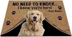 BAGEYOU Personalized Dog's Name Doormat With My Love Dog German Shepherd Welcome Floor Mat No Need To Knock I Know You're Here 27.5" X 17.7" -Amazon Store 51NFb9SAFHL. AC