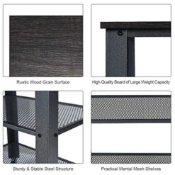 Giantex Microwave Cart Wooden 3-Tier W/Storage Shelf And Rolling Casters, Industrial Style Metal Frame For Kitchen, Living Room Accent Furniture For Living Room Rolling Serving Cart (Gray) -Amazon Store 51NIZC8CNtL