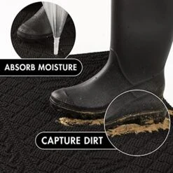 Mibao Welcome Front Door Mat, Outdoor Mats For Patio Waterproof Quick Dry, Doormat Indoor Outdoor Entrance, Heavy Duty Easy Clean Non Slip Rubber Mats, 24X36 Inches, Black -Amazon Store 51NxjWEUfoL