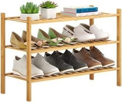 FILWH Bamboo Shoe Rack Stackable Shoe Shelf Storage Organizer For Unit Entryway Hallway And Closet Sturdy Freestanding Shoe Shelf Natural (3 Tier) 25 FILWH Bamboo Shoe Rack Stackable Shoe Shelf Storage Organizer For Unit Entryway Hallway And Closet Sturdy Freestanding Shoe Shelf Natural (3 Tier) -Amazon Store 51OAL12YusL. AC