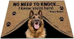 BAGEYOU Personalized Dog's Name Doormat With My Love Dog German Shepherd Welcome Floor Mat No Need To Knock I Know You're Here 27.5" X 17.7" -Amazon Store 51OCsWEdYFL. AC 1