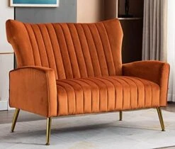 Artechworks Curved Tufted Accent Chair With Metal Gold Legs Velvet Upholstered Arm Club Leisure Modern Chair For Living Room Bedroom Patio, Caramel Color, Orange 26 Artechworks Curved Tufted Accent Chair With Metal Gold Legs Velvet Upholstered Arm Club Leisure Modern Chair For Living Room Bedroom Patio, Caramel Color, Orange -Amazon Store 51ODCVEiAgL. AC