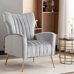 Artechworks Tufted Contemporary Velvet Wingback HighBack Loveseat Sofa Chair Upholstered Couch With Gold Metal Legs Two-Seat Sofa For Living Room Bedroom Apartment Small Space Dorm, Caramel Color -Amazon Store 51ONPuihzFL. AC 1