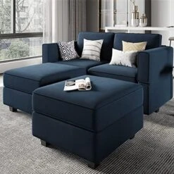 Belffin Modular Sectional Sofa With Reversible Chaise L Shaped Couch With Ottoman Modular Sofa Couch With Storage Blue -Amazon Store 51OQYSskbcL. AC