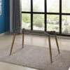 IDS Online Mid Century Dining Table, Office Desk, Glass : 8mm, Wooden Skin -Amazon Store 51ORPbRuDUL