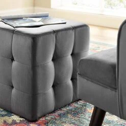 Modway EEI-3577-GRY Contour Tufted Button Cube Performance Velvet Ottoman, Gray 15.5"L X 15.5"H 7 Modway EEI-3577-GRY Contour Tufted Button Cube Performance Velvet Ottoman, Gray 15.5"L X 15.5"H -Amazon Store 51OXjIKHriL