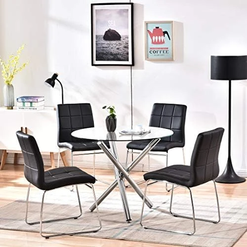 Nopurs Sherpa Dining Chairs Set Of 6 - Modern White Upholstered Boucle Dining Chairs High Back Armless Dining Chair With Black Metal Legs For Kitchen Dining Room Home Office 13 Nopurs Sherpa Dining Chairs Set Of 6 - Modern White Upholstered Boucle Dining Chairs High Back Armless Dining Chair With Black Metal Legs For Kitchen Dining Room Home Office - Image 11