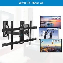 Corner TV Wall Mount Full Motion- Corner TV Bracket Fits 37-70 Inch LED, LCD 4K Flat Curved Screen TVs- Hold Up To 99 Lbs Max VESA 600x400 W/Tilt, Swivel And Level -Amazon Store 51OfQoueGFL