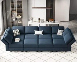 Belffin Modular Velvet Sectional Sofa With Chaise Lounge Sectional Sleeper Sofa With Storage Chaise Sofa Bed Couch For Living Room Blue… -Amazon Store 51OiljVHJ2L. AC